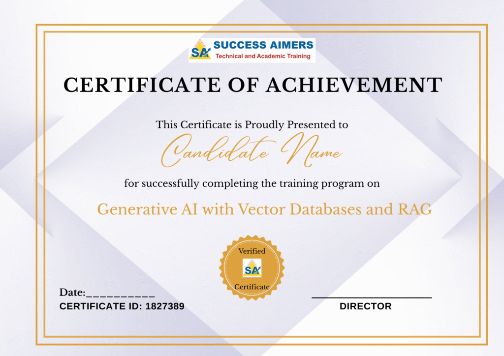 generative AI RAG course in gurgaon Certifcate