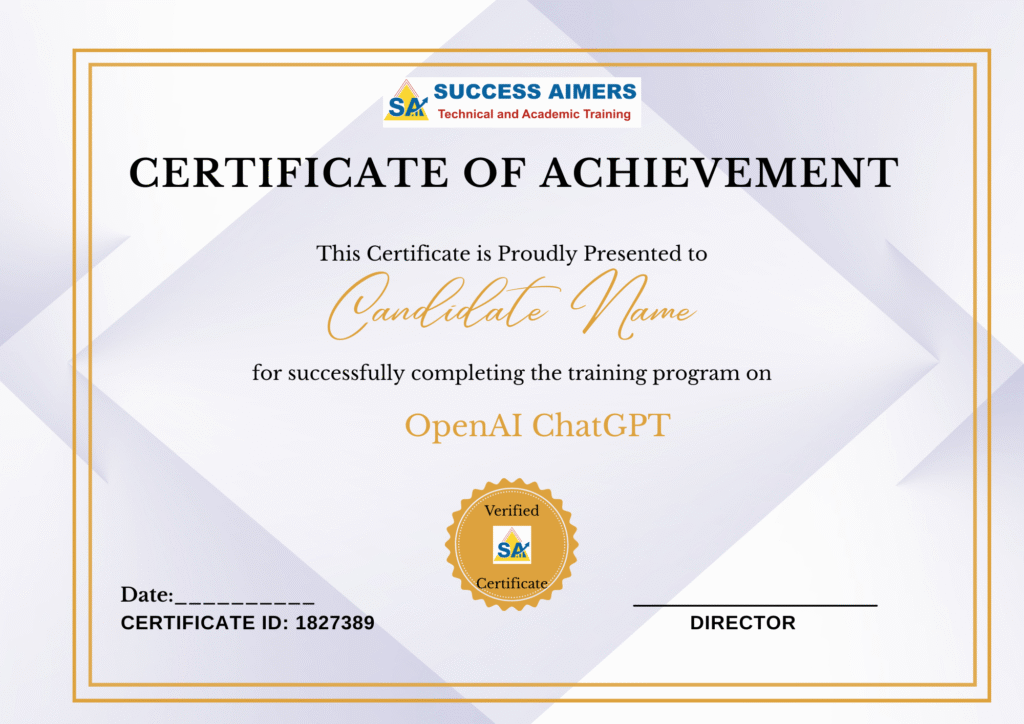 chatgpt training institute in Gurgaon Certificate